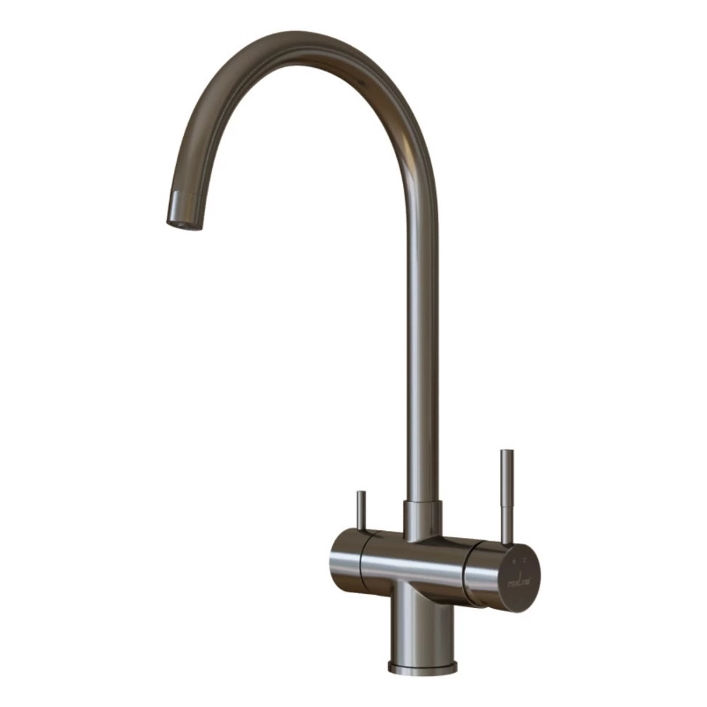 Смеситель для кухни Mixline MLSS-0326 графит с высоким изливом с подключением к фильтру однорычажный (553826)