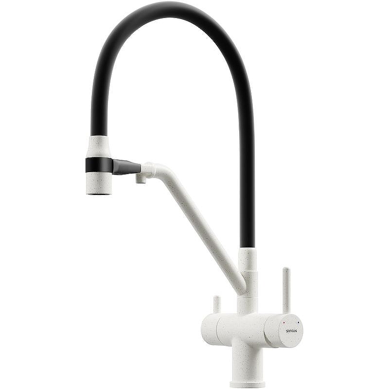 Смеситель для кухни Sancos Dora SC4003GR Белый гранит Черный