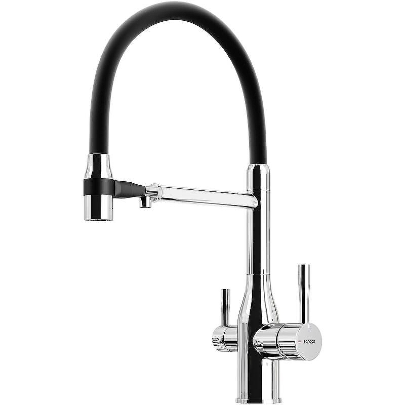 Смеситель для кухни Sancos Garda SC4009CH Хром Черный