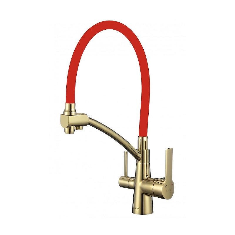 Смеситель для кухни Savol S-L1805B-03 цвет Золото Красный