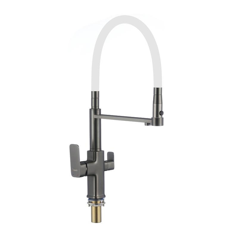 Смеситель для кухни Savol S-L1809Q-02 цвет Графит Белый