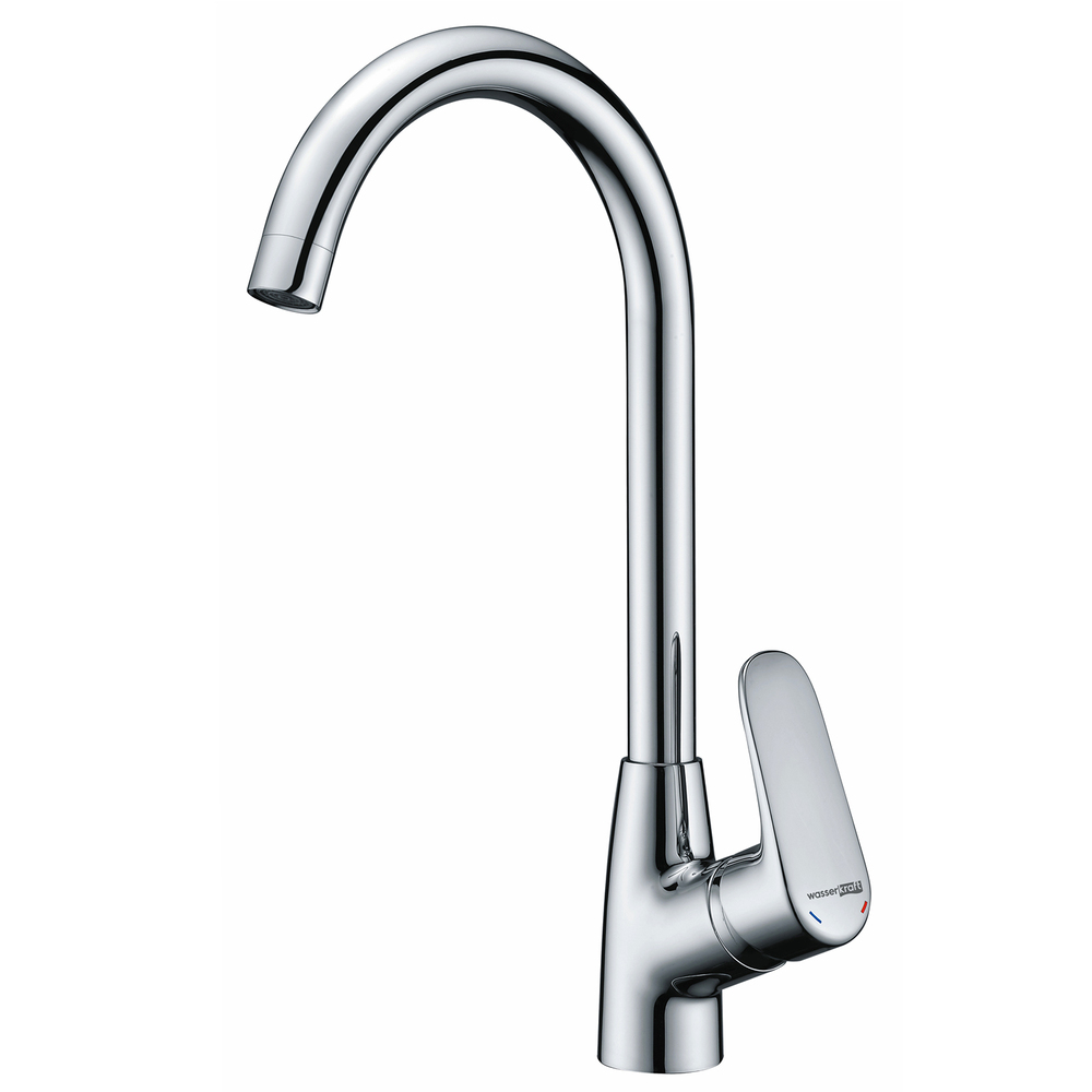 Смеситель для кухни WasserKraft Vils хром с высоким изливом однорычажный (5607)