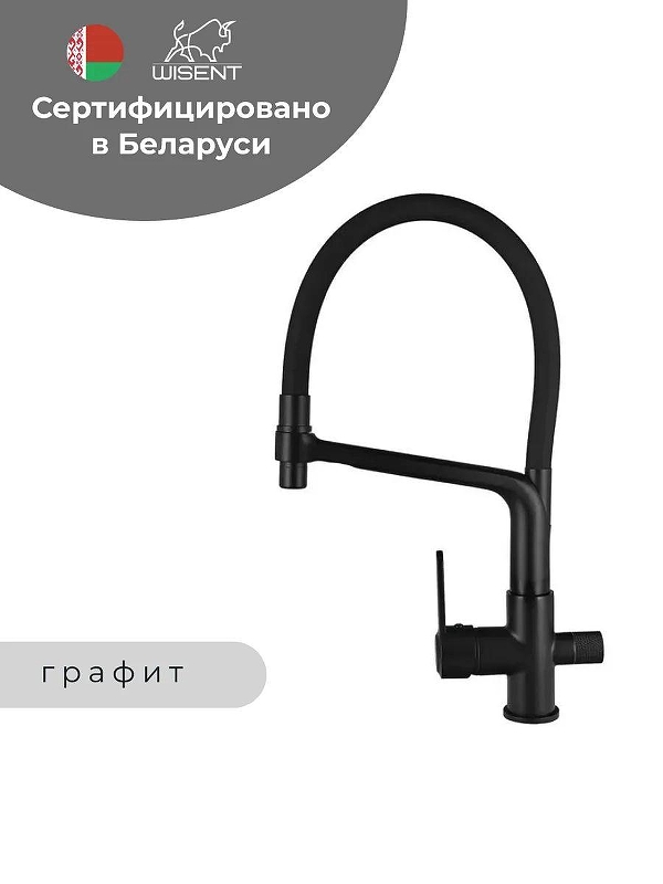 Смеситель для кухни Wisent W4755U-12 цвет Графит