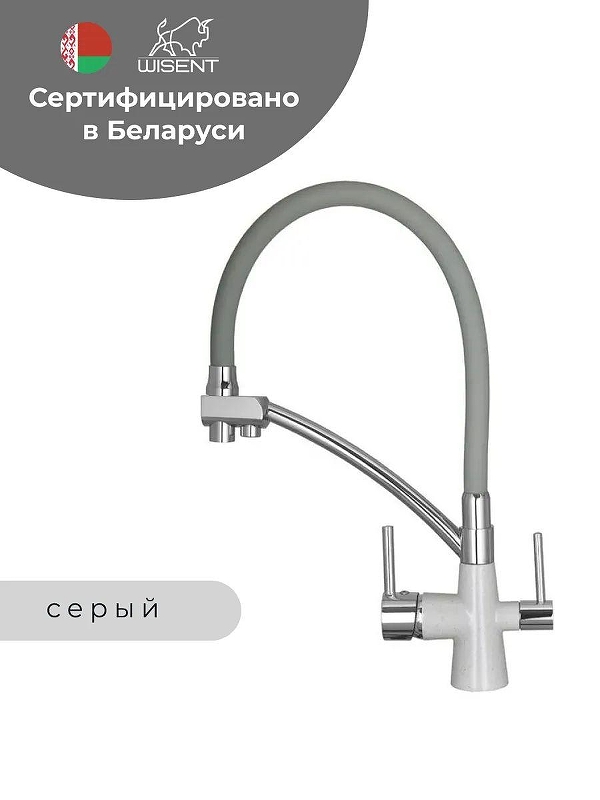 Смеситель для кухни Wisent W4855-19-9 цвет Серый