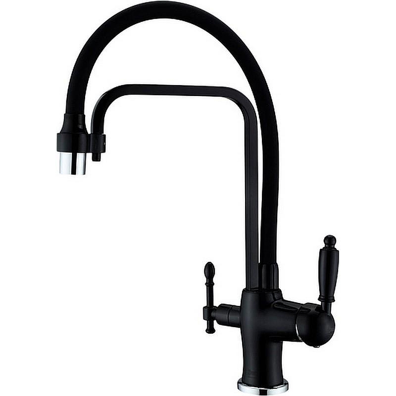 Смеситель для кухни ZorG Sanitary ZR 342-6 YF BLACK Чёрный