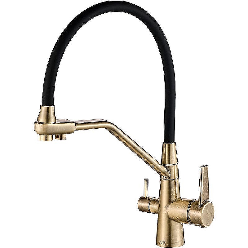 Смеситель для кухни ZorG Steel Hammer SH 903-6 BRONZE Бронза Черный