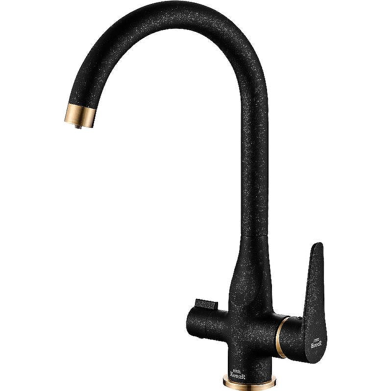 Смеситель для кухни ZorG Steel Hammer SH 910 BLACK BR Черный матовый