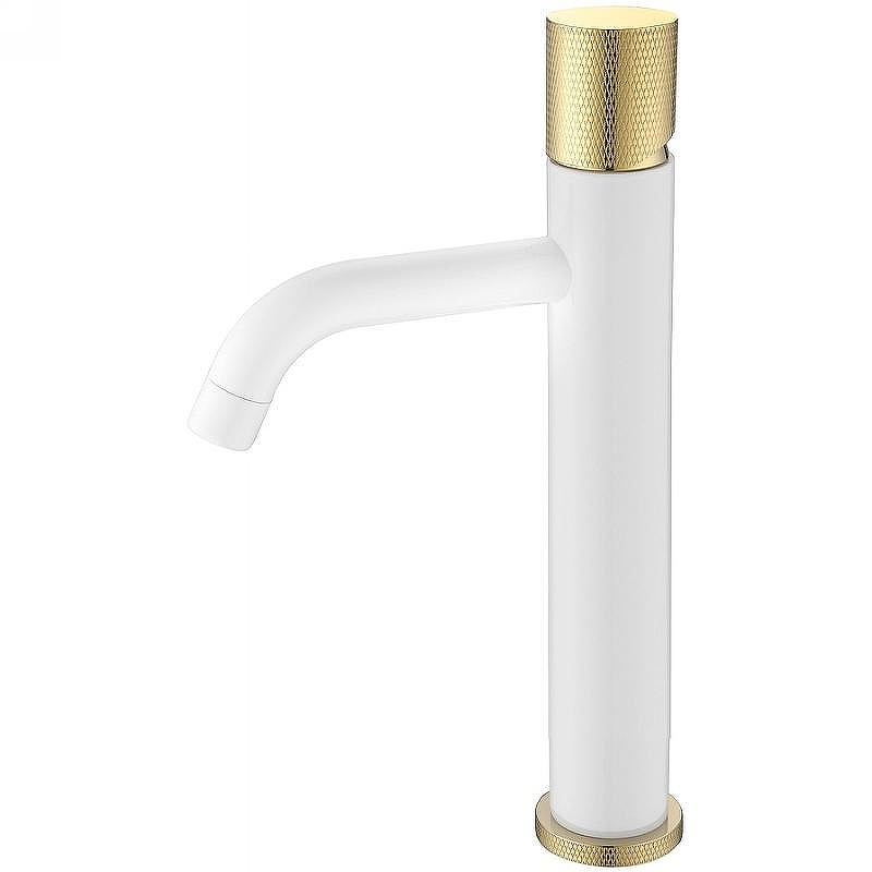Смеситель для раковины Boheme Stick 122-WG.2 Белый Золото
