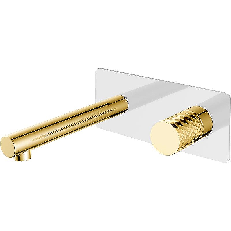 Смеситель для раковины Boheme Stick 125-WG Белый Золото