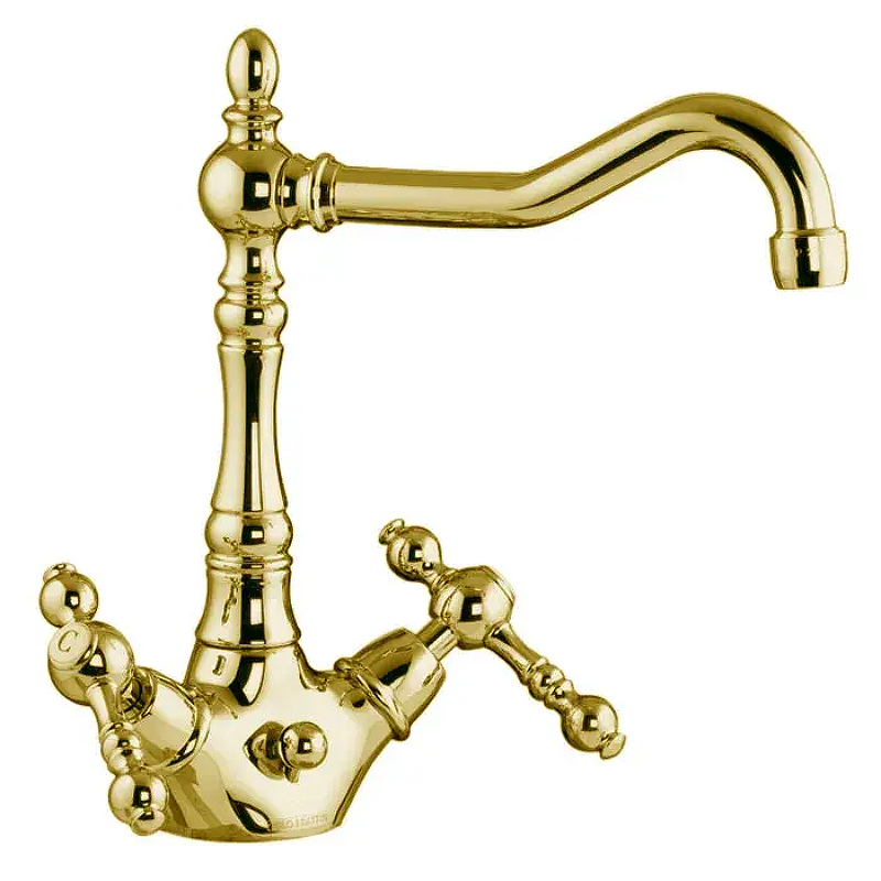 Смеситель для раковины Fima Carlo Frattini Epoque F5061OR с донным клапаном цвет Золото