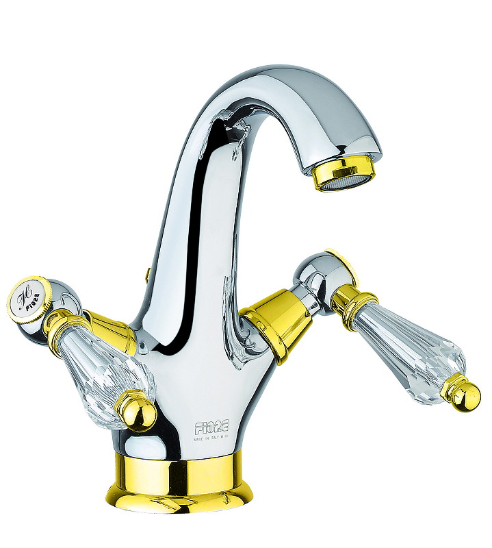 Смеситель для раковины Fiore Gioielli 08CO0623 цвет Хром Золото