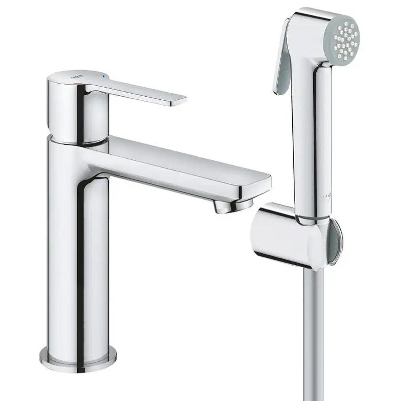 Смеситель для раковины Grohe Lineare 24190000 с гигиеническим душем цвет Хром