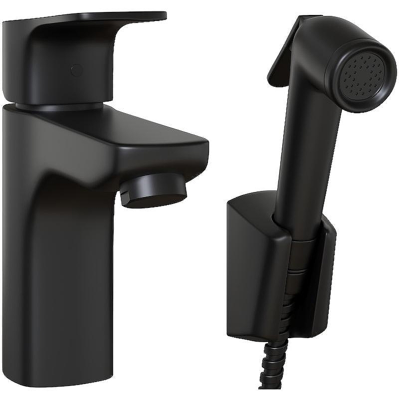 Смеситель для раковины Paini Viva Style P4YO205/574 с гигиеническим душем Черный матовый