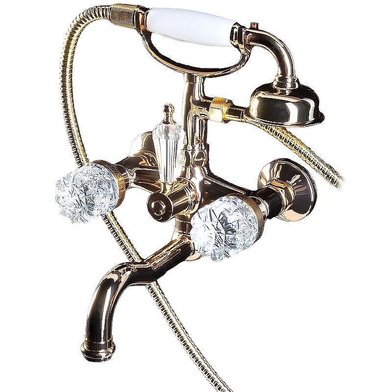 Смеситель для ванны Boheme Crystal 293-CRST Золото