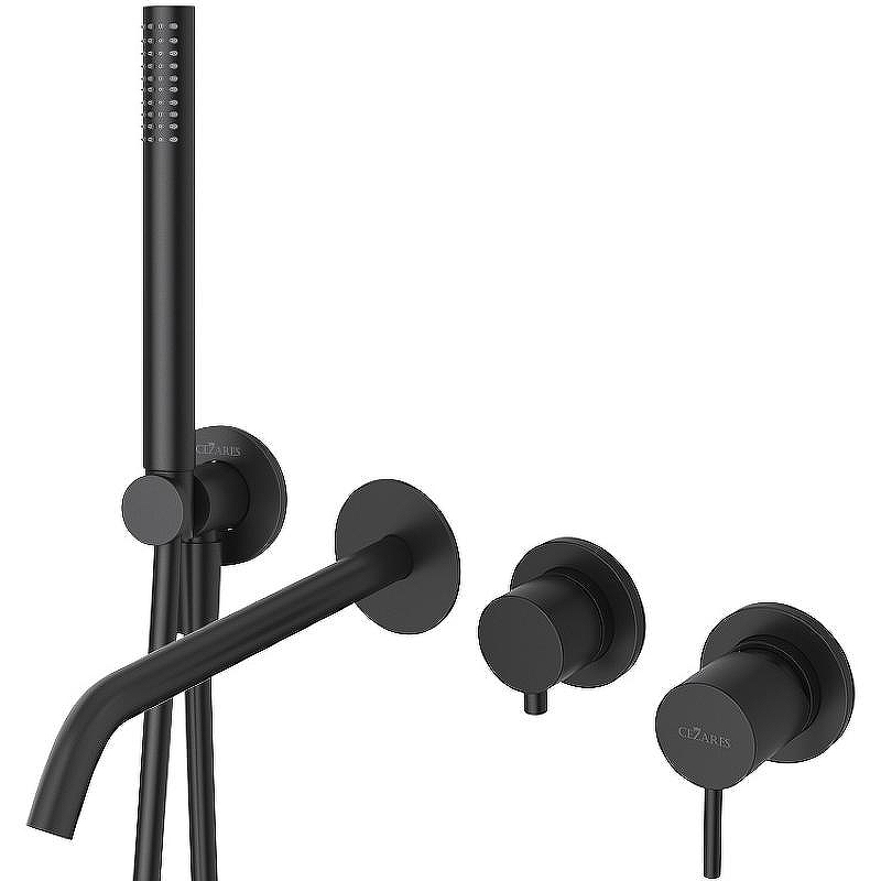 Смеситель для ванны Cezares Leaf LEAF-VDIM3-D-L-NOP Черный матовый