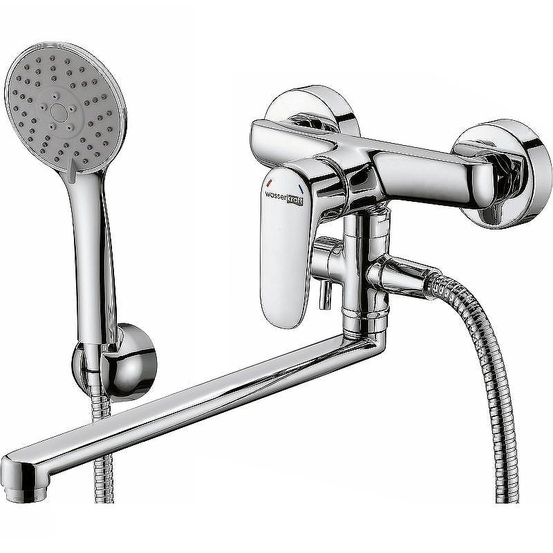 Смеситель для ванны WasserKRAFT Vils 5602L универсальный Хром
