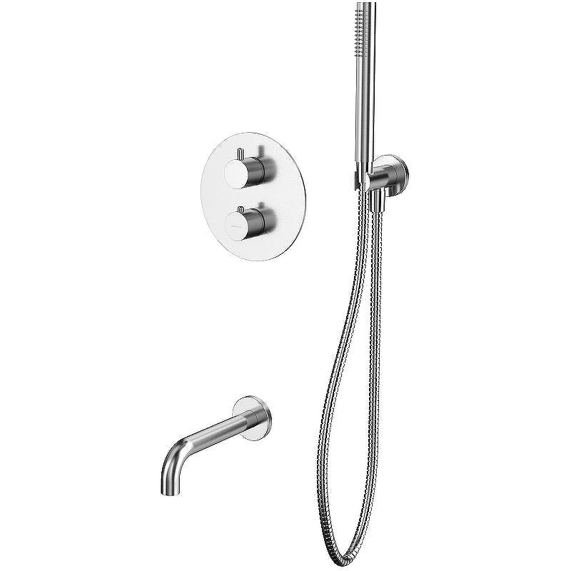 Смеситель для ванны Whitecross Y brushed nickel YSET10NIB с термостатом Брашированный никель