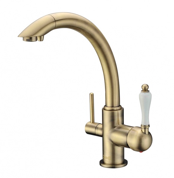 Смеситель Zorg Clean Water ZR 314 YF-50-BR для кухни под фильтр, цвет бронза