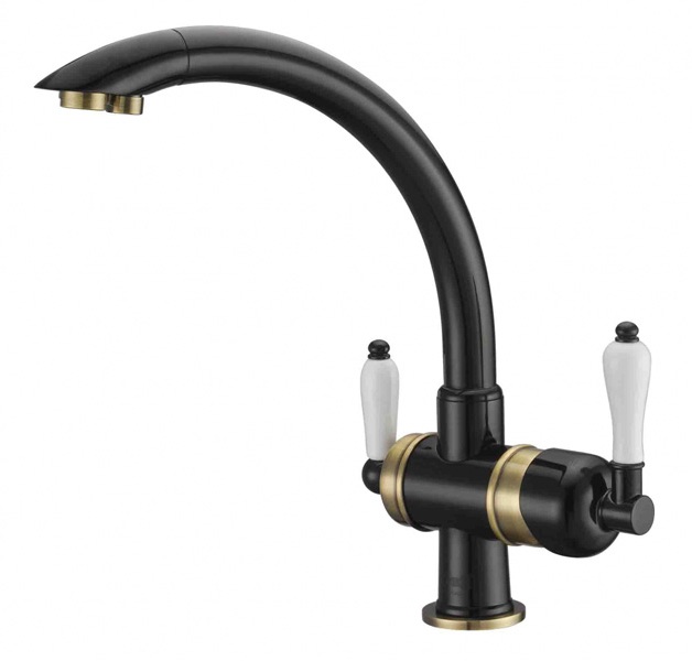 Смеситель Zorg Clean Water ZR 327 YF-BR- BLACK для кухни под фильтр, цвет бронза-черный