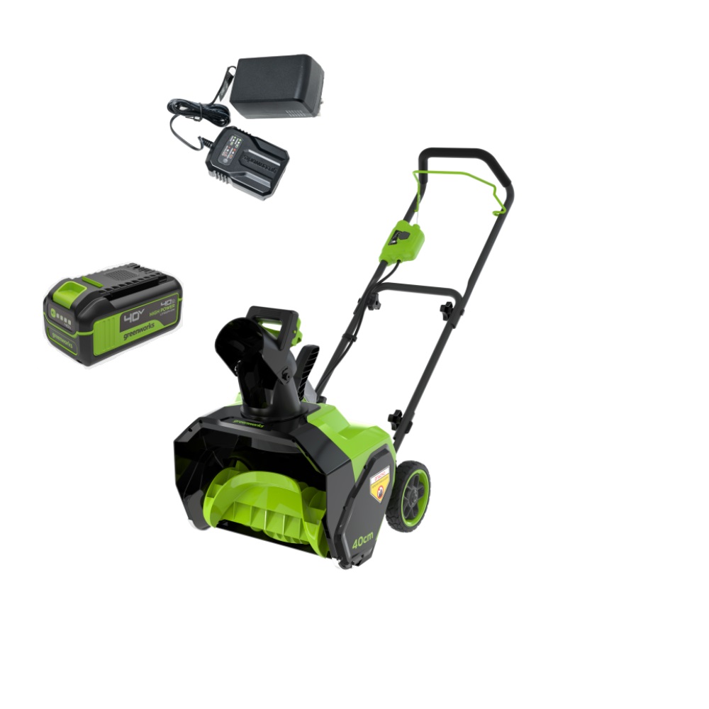 Снегоуборщик аккумуляторный Greenworks G40ST40, 40V, 40 см, с 1хАКБ 4 Ач и ЗУ (2603607UB)