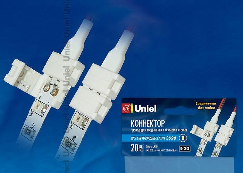 Соединитель лент прямой жесткий Uniel Ucx 6608 цвет Белый