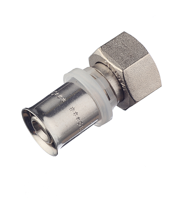 Соединитель прямой Valtec 16(пресс) х 1/2 ВР(г) с накидной гайкой (VTm.222.N.001604)
