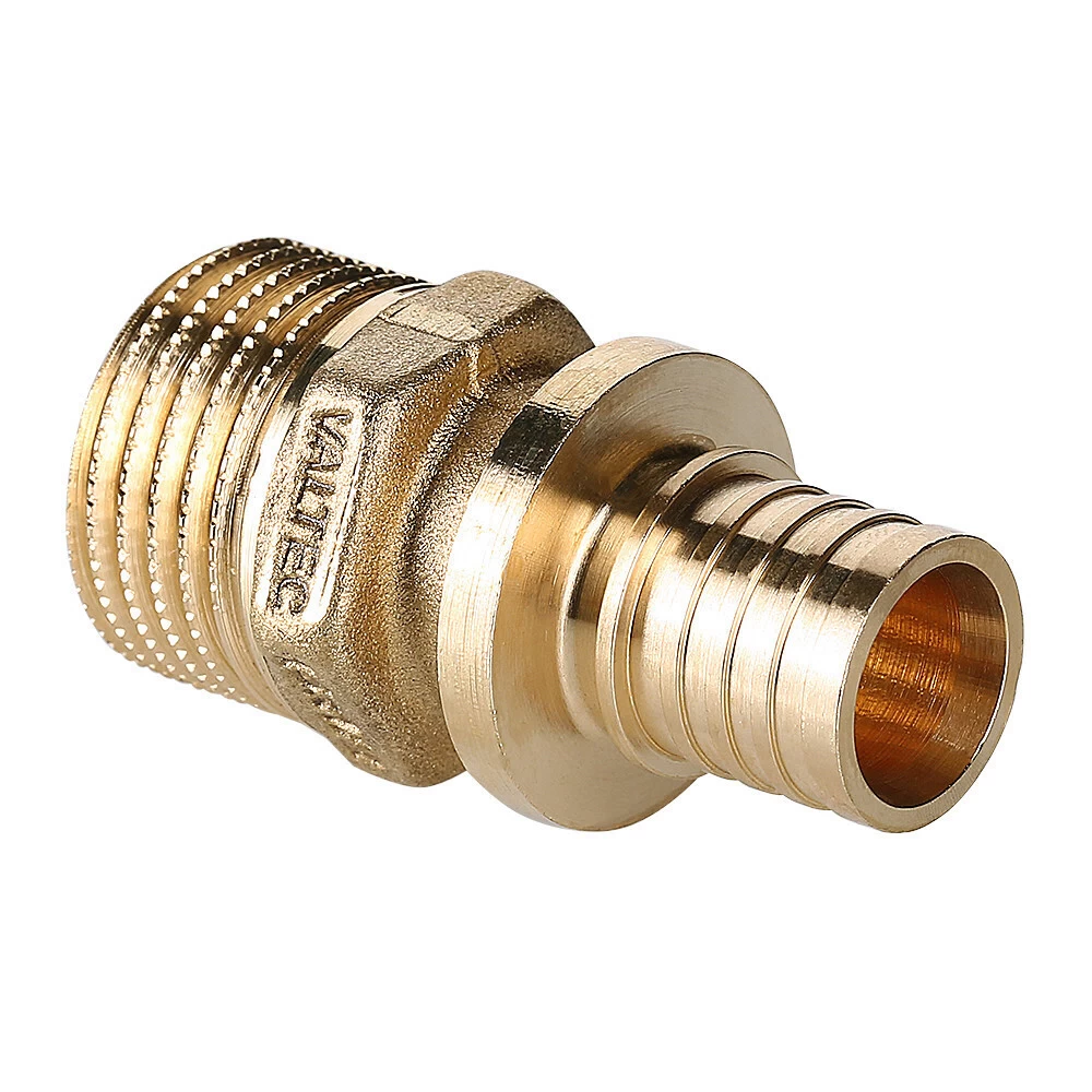 Соединитель прямой Valtec 20 мм х 1/2 НР(ш) латунь (VTm.401.BG.002004)