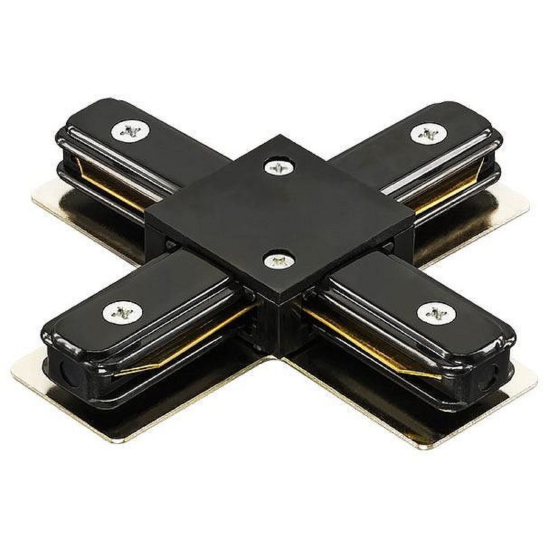 Соединитель с токопроводом X-образный для треков Lightstar Barra 502147 цвет арматуры Черный