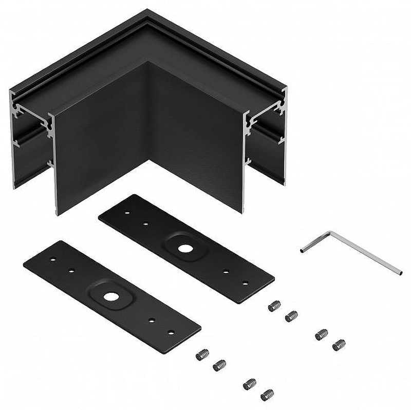 Соединитель угловой L-образный для треков накладных Hesby Lighting ElDeko HSBL_0053_1 цвет арматуры Черный