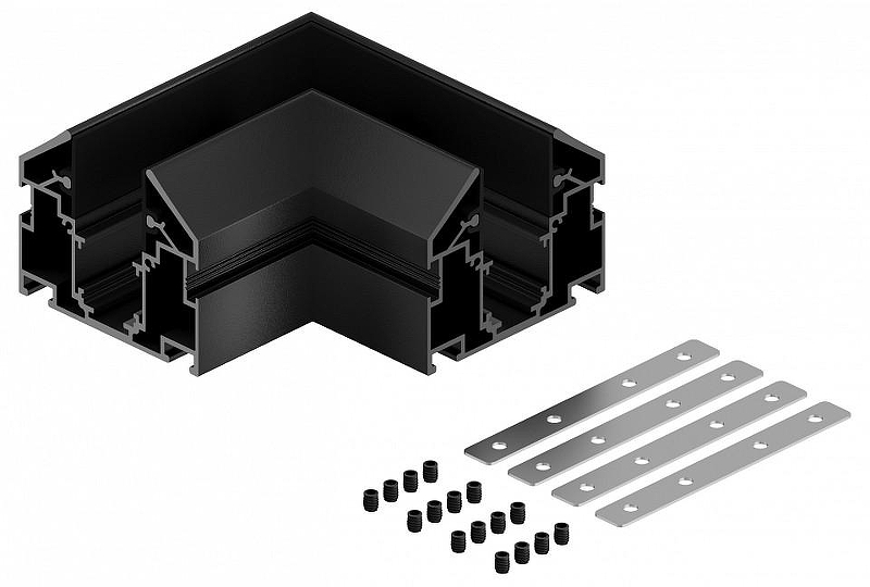 Соединитель угловой L-образный для треков встраиваемых Hesby Lighting ElDeko HSBL_0187 цвет арматуры Черный