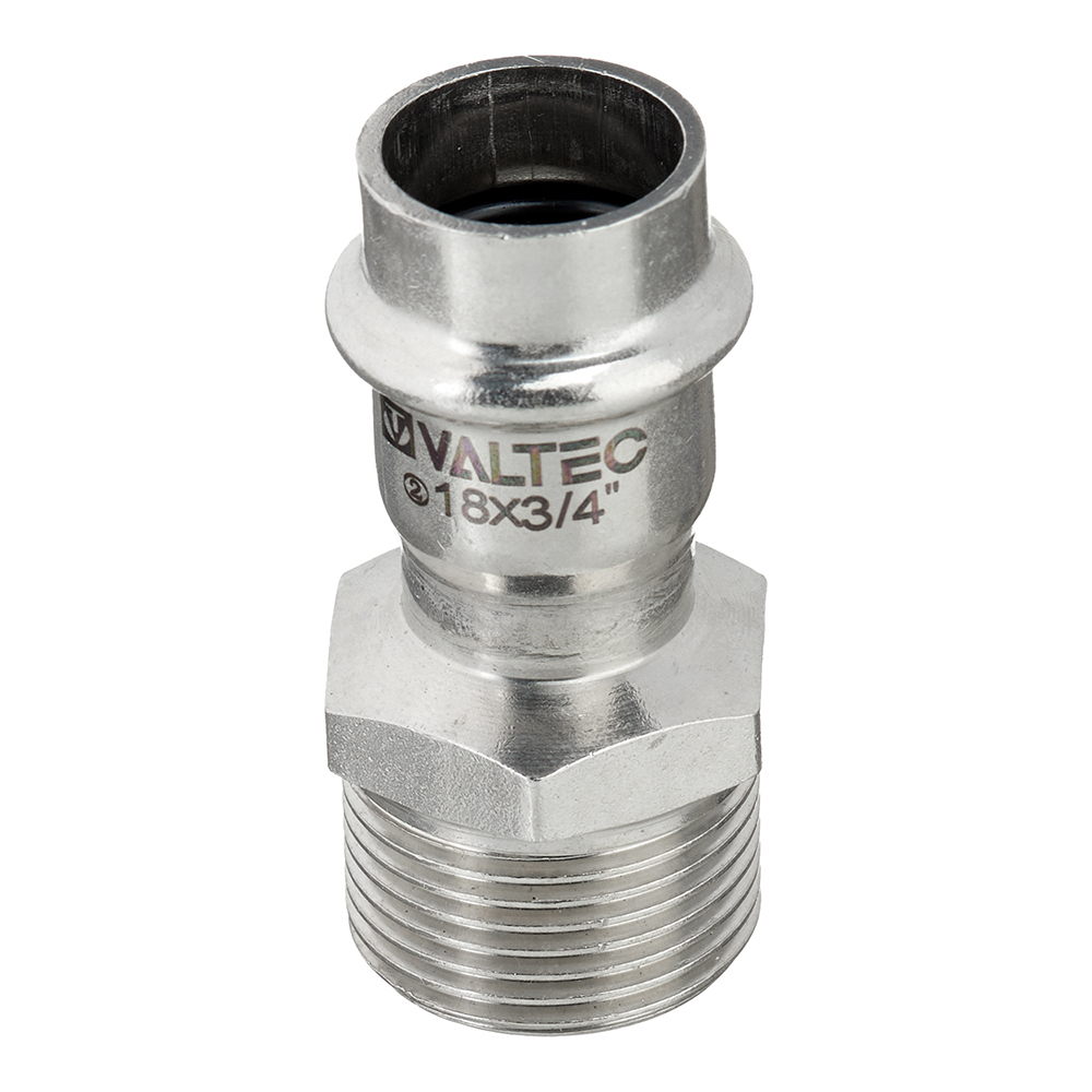 Соединитель Valtec 18 мм х 3/4 НР(ш) нержавеющая сталь (VTi.901.I.001805)