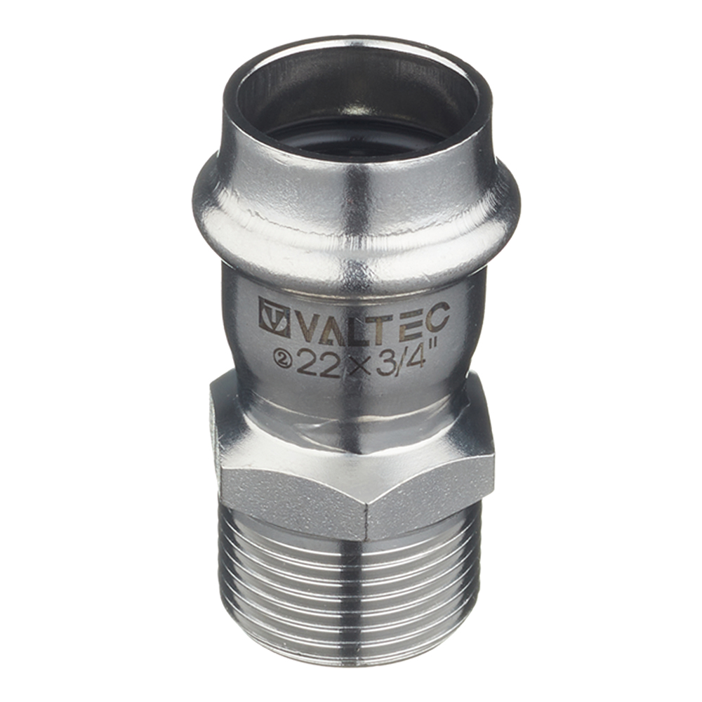 Соединитель Valtec 22 мм х 3/4 НР(ш) нержавеющая сталь (VTi.901.I.002205)