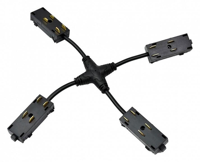 Соединитель X-образный для треков накладных Aployt Magnetic track 220 APL.0280.00.05 цвет арматуры Черный