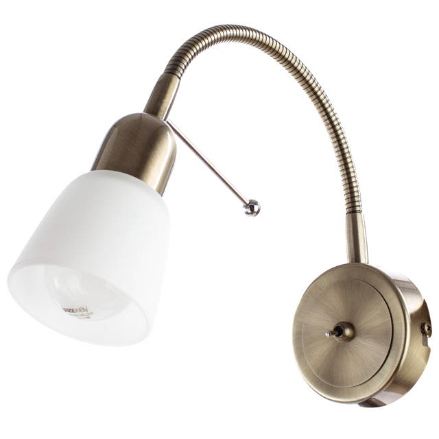 спот ARTE LAMP Леттура 1х40Вт E14 металл стекло античная бронза