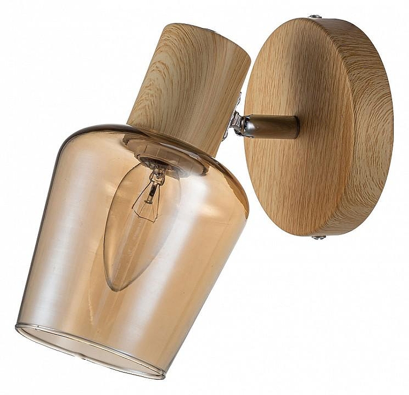 Спот Escada Woody 691/1A цвет плафона/подвески Янтарный, цвет арматуры Коричневый