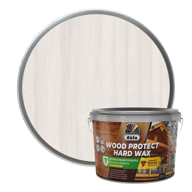 средство деревозащитное DUFA Wood Protect Hard wax белоснежное 2,5л , арт. МП00-010451
