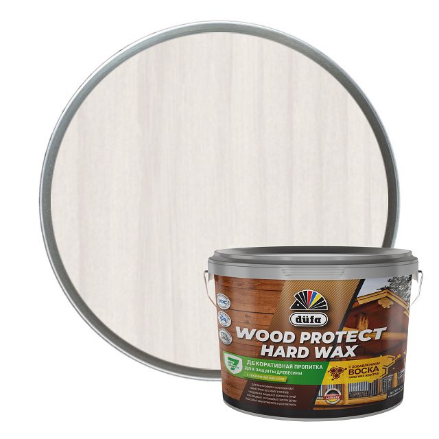 средство деревозащитное DUFA Wood Protect Hard wax белоснежное 9л, арт. МП00-010457