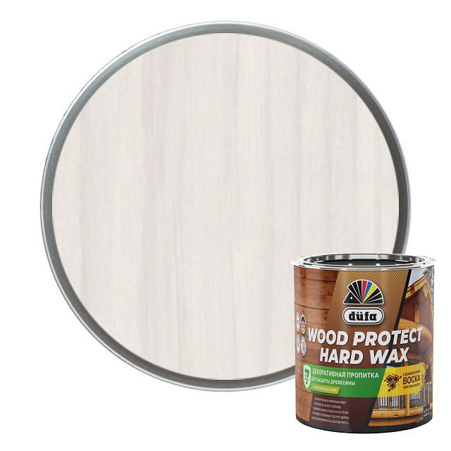 средство деревозащитное DUFA Wood Protect Hard wax белоснежное 0,75л, арт. МП00-010445