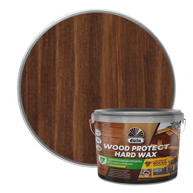 средство деревозащитное DUFA Wood Protect Hard wax ореховое дерево 9л, арт. МП00-010459