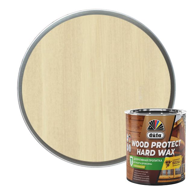 средство деревозащитное DUFA Wood Protect Hard wax прозрачное 0,75л, арт. МП00-010446