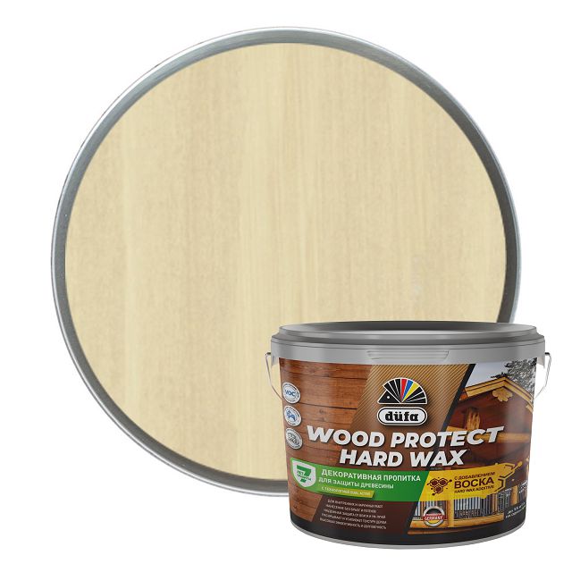 средство деревозащитное DUFA Wood Protect Hard wax прозрачное 9л, арт. МП00-010458
