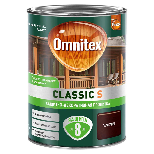 средство деревозащитное OMNITEX Classic S 0,9л палисандр арт.50037214
