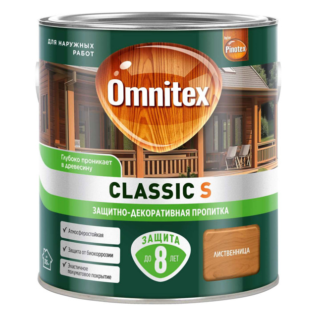 средство деревозащитное OMNITEX Classic S 2,5л лиственница арт.50037203