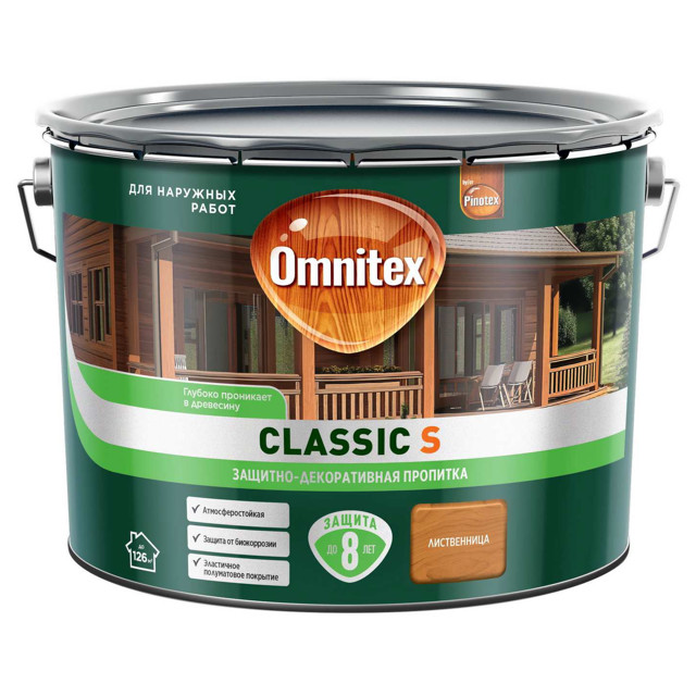 средство деревозащитное OMNITEX Classic S 9л лиственница арт.50037204