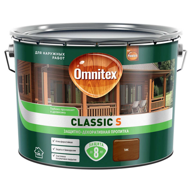 средство деревозащитное OMNITEX Classic S 9л тик арт.50037225