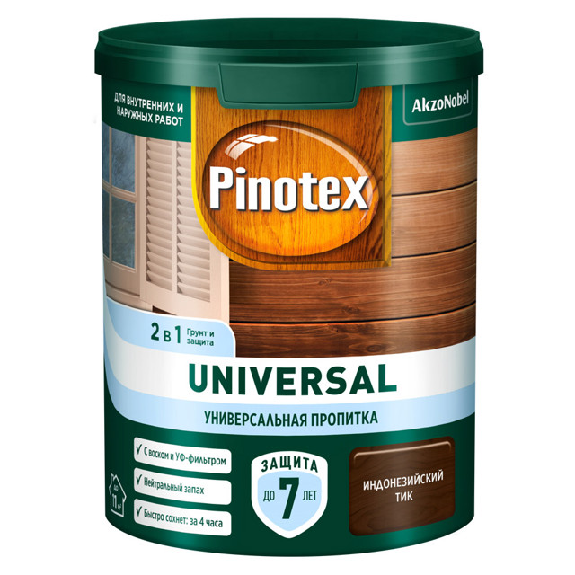 средство деревозащитное OMNITEX Universal 0,9л индонезийский тик, арт.50035525