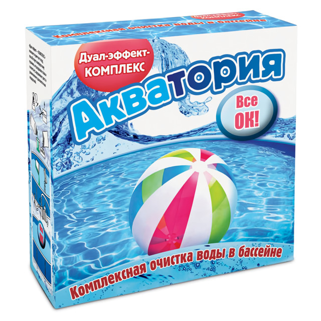 средство для бассейна АКВАТОРИЯ Дуал-эффект-КОМПЛЕКС 500мл+1кг