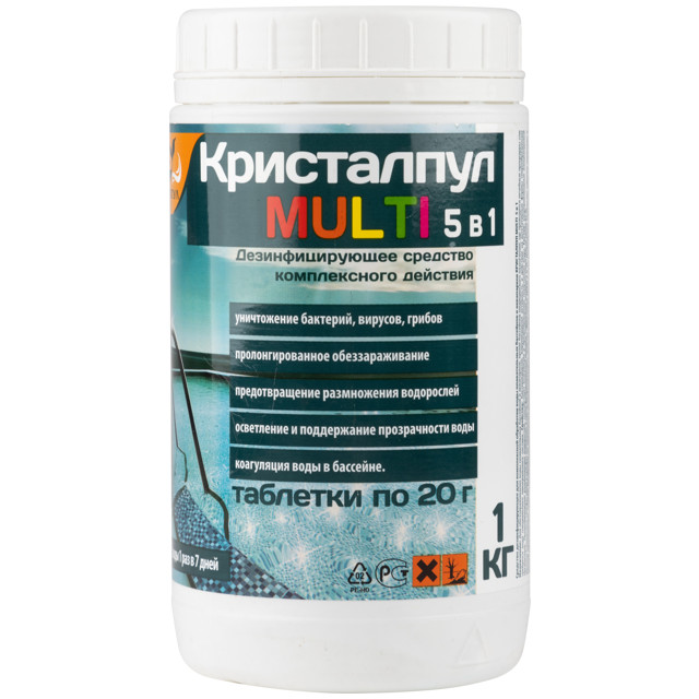 средство для бассейна Кристалпул Multi 1кг 50 таблеток