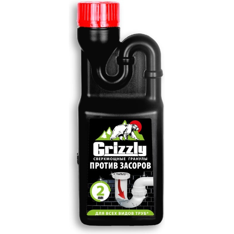 Средство для прочистки труб Grizzly гранулированное 600 г