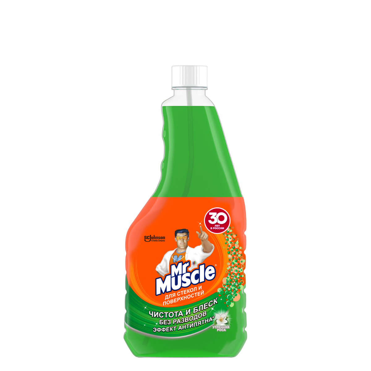 Средство для стекол и поверхностей Mr Muscle Утренняя роса, сменная бутылка 530 мл